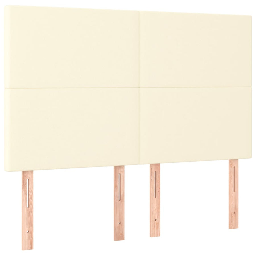 Boxspring met matras kunstleer crèmekleurig 140x190 cm