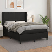 Boxspring met matras 140x200 cm zwart kunstleer