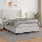 Boxspring met matras 140x200 cm wit kunstleer