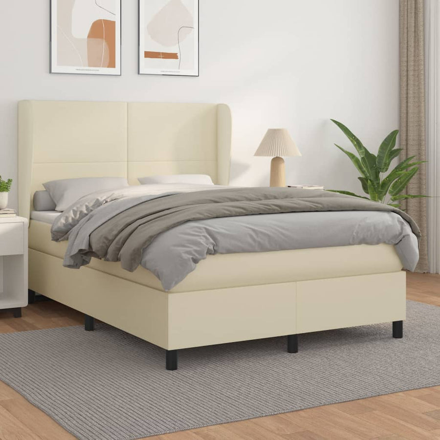 Boxspring Met Matras Kunstleer Kleurig 140 x 200 cm