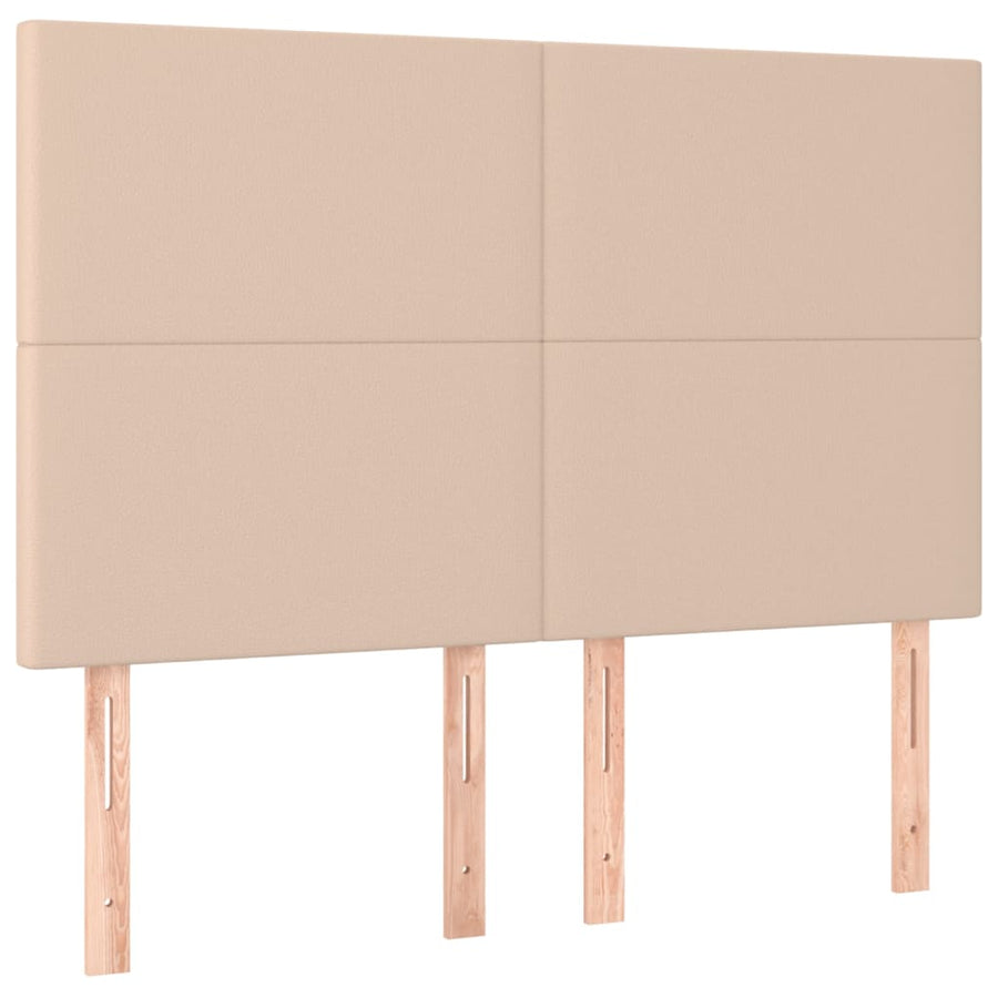 Boxspring Met Matras Kunstleer Kleurig 140 x 200 cm Cappuccino Effen ontwerp