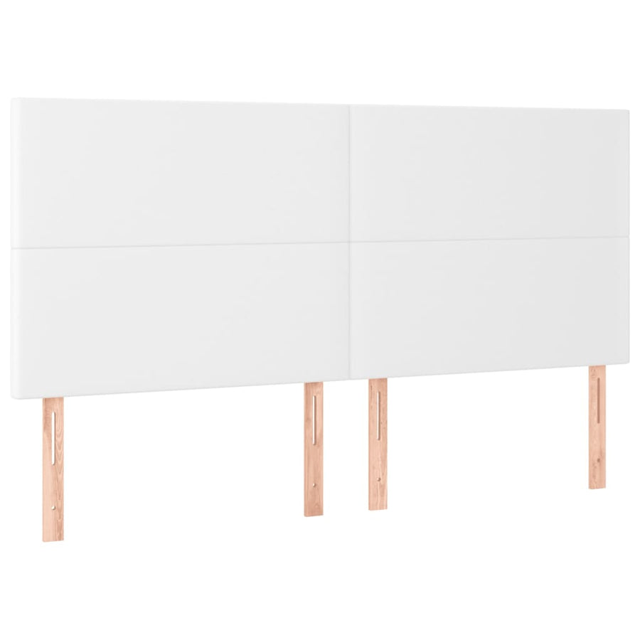 Boxspring Met Matras Kunstleer 160 x 200 cm Wit Effen ontwerp