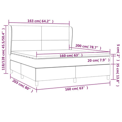 Boxspring met matras kunstleer crèmekleurig 160x200 cm