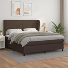 Boxspring met matras kunstleer bruin 160x200 cm 160 x 200 cm Bruin