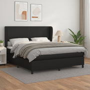 Boxspring met matras 180x200 cm kunstleer zwart