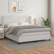Boxspring met matras 180x200 cm wit kunstleer