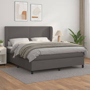 Boxspring met matras 180x200 cm grijs kunstleer