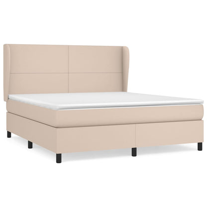 Boxspring met matras kunstleer cappuccinokleurig 180x200 cm