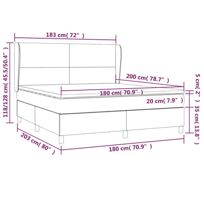 Boxspring met matras kunstleer cappuccinokleurig 180x200 cm