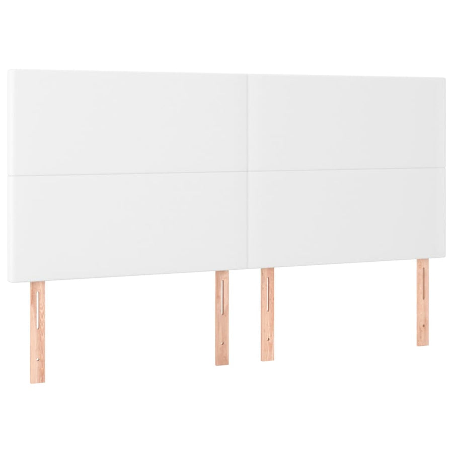 Boxspring Met Matras Kunstleer 200 x 200 cm Wit Effen ontwerp