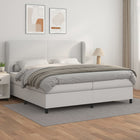 Boxspring met matras 200x200 cm kunstleer wit