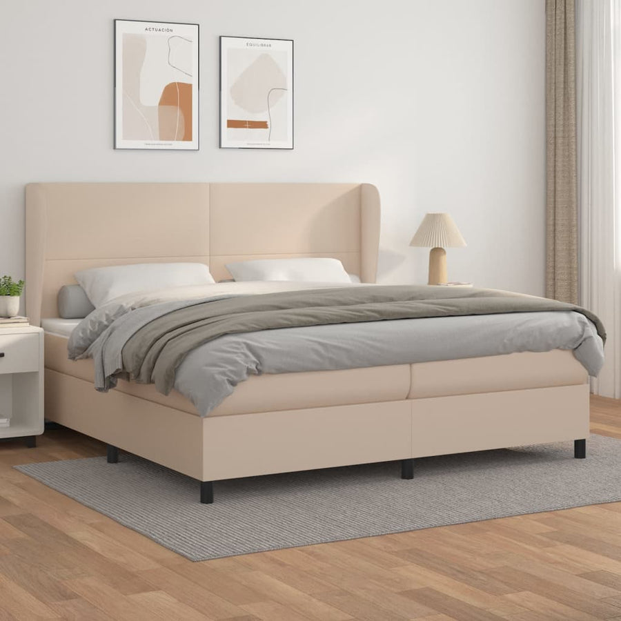 Boxspring Met Matras Kunstleer Kleurig 200 x 200 cm