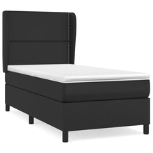 Boxspring Met Matras Kunstleer 100 x 200 cm Zwart Effen met spijkers