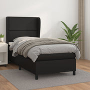Boxspring met matras 100x200 cm zwart kunstleer
