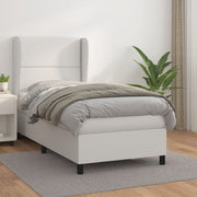 Boxspring met matras 100x200 cm wit kunstleer