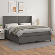 Boxspring 180x200 cm kunstleer grijs met matras