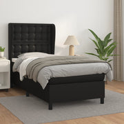 Boxspring met matras 80x200 cm zwart kunstleer