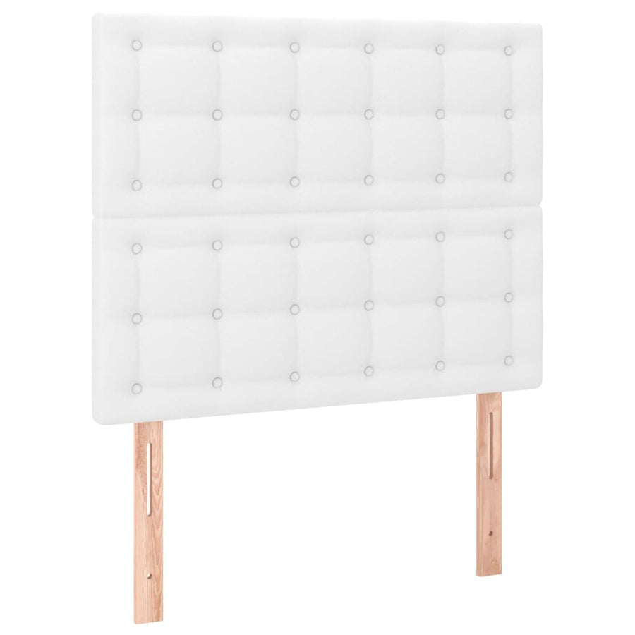Boxspring Met Matras Kunstleer Wit 80 x 200 cm Knopen
