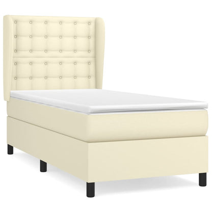 Boxspring Met Matras Kunstleer Kleurig Crème 80 x 200 cm