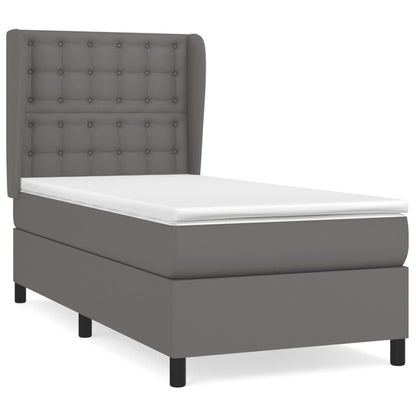 Boxspring Met Matras Kunstleer 80 x 200 cm Grijs Knopen