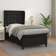 Boxspring met matras 90x190 cm kunstleer zwart