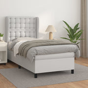 Boxspring met matras 90x200 cm wit kunstleer