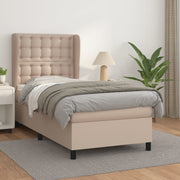 Boxspring met matras 90x200 cm kunstleer cappuccino