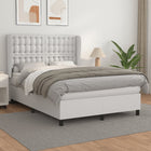 Boxspring Met Matras Kunstleer Wit 140 x 190 cm Knopen