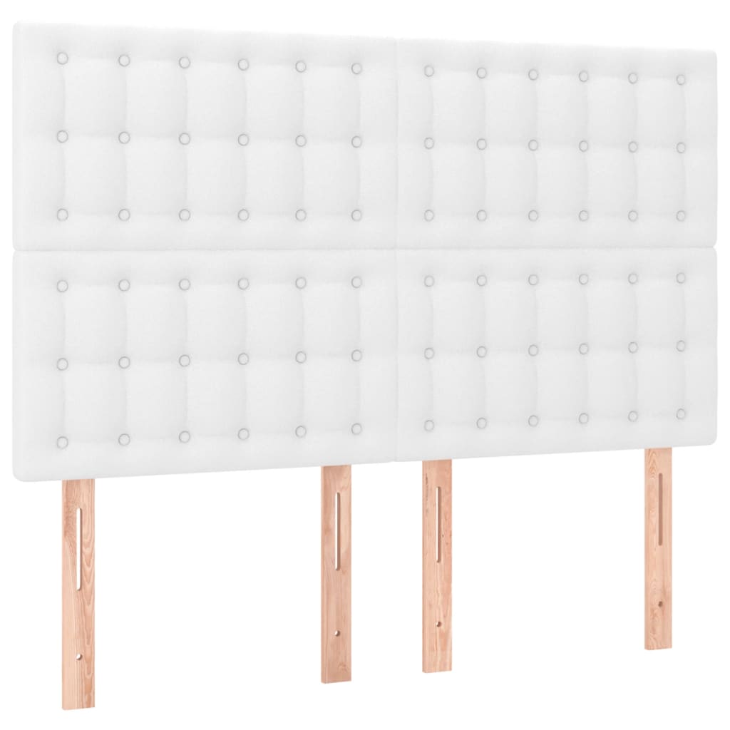 Boxspring Met Matras Kunstleer Wit 140 x 200 cm Knopen