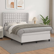 Boxspring met matras 140x200 cm wit kunstleer