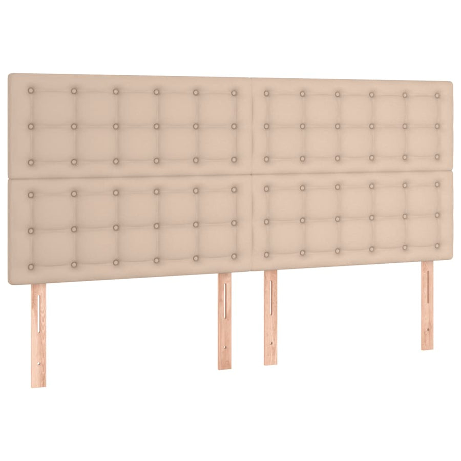 Boxspring Met Matras Kunstleer Kleurig Cappuccino 160 x 200 cm Knopen