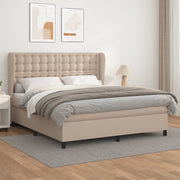 Boxspring 160x200 cm kunstleer cappuccino met matras