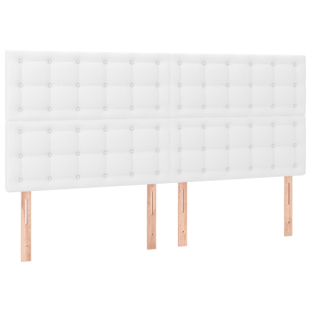Boxspring Met Matras Kunstleer 180 x 200 cm Wit Knopen