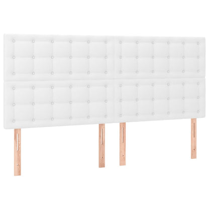 Boxspring Met Matras Kunstleer 180 x 200 cm Wit Knopen