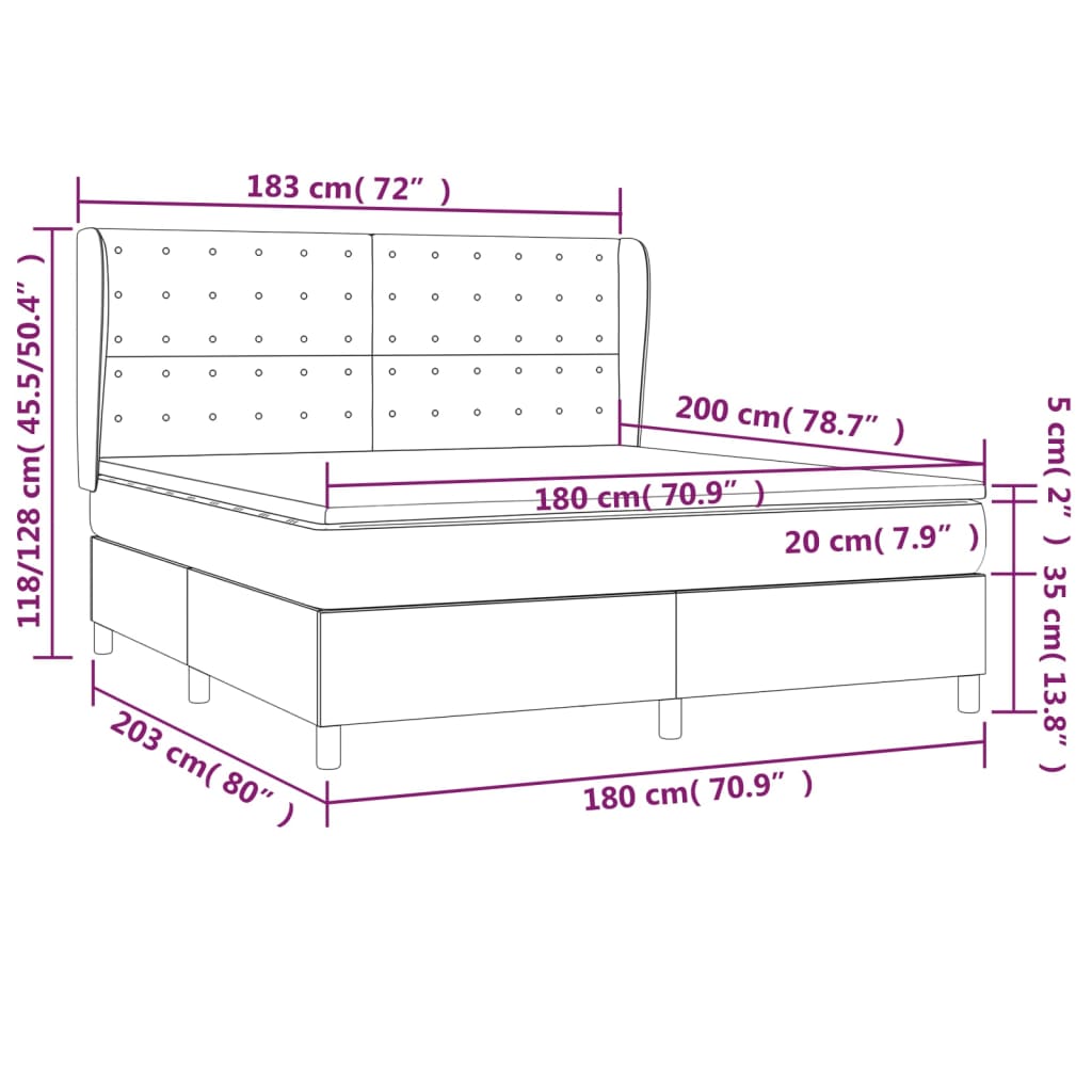 Boxspring Met Matras Kunstleer 180 x 200 cm Wit Knopen