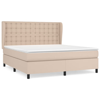 Boxspring met matras kunstleer cappuccinokleurig 180x200 cm
