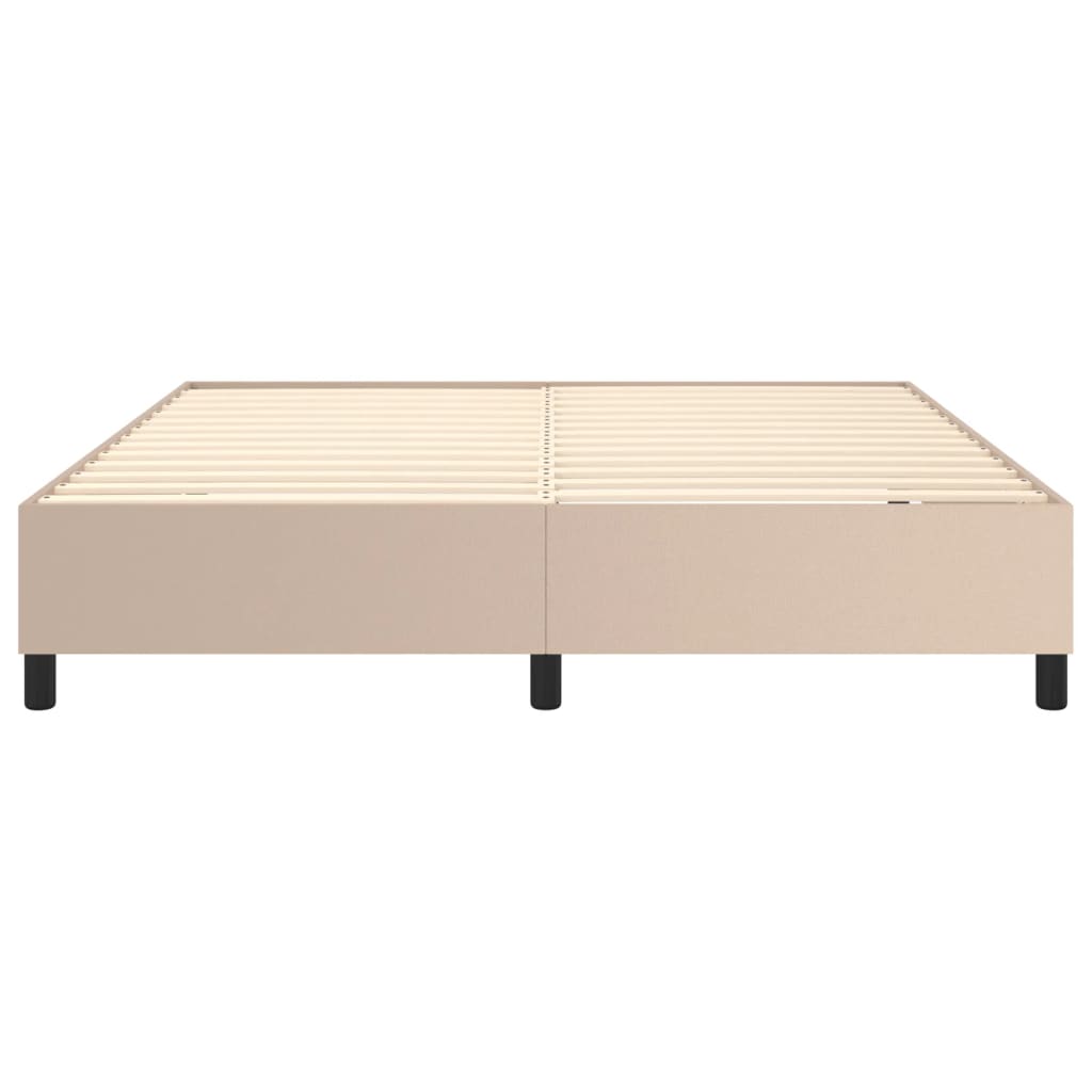 Boxspring met matras kunstleer cappuccinokleurig 180x200 cm