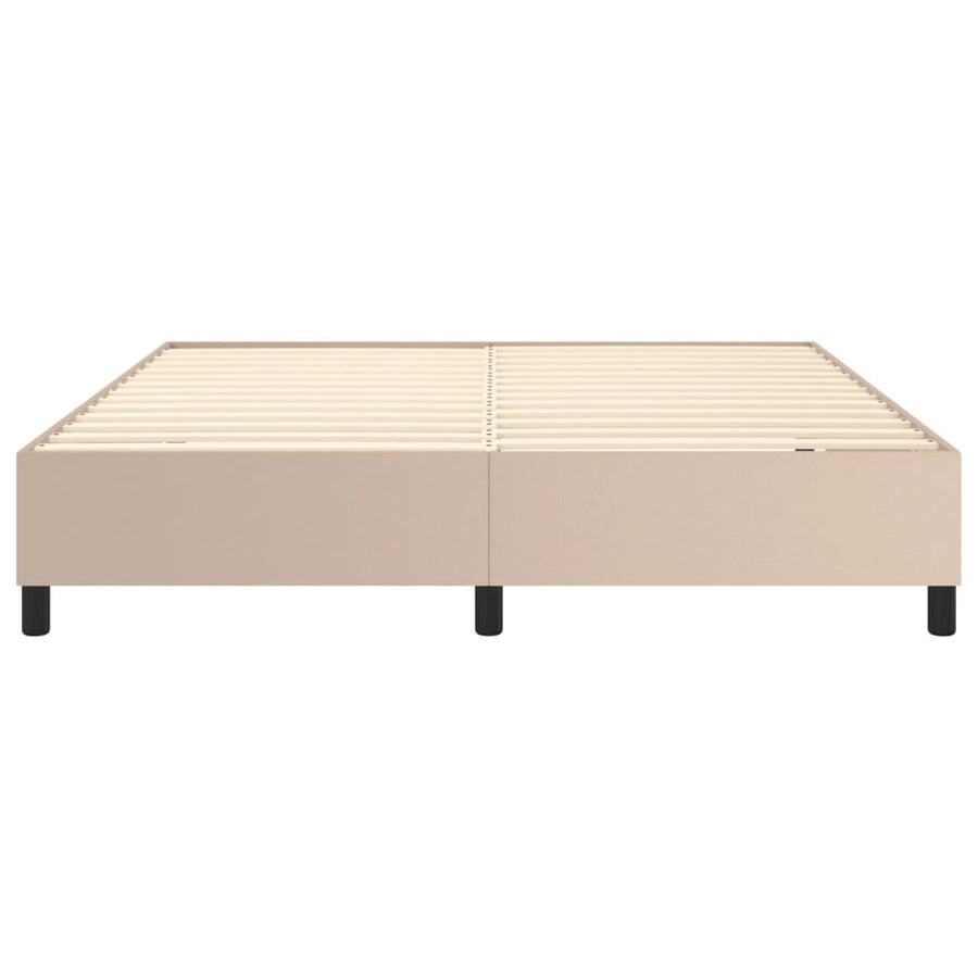Boxspring met matras kunstleer cappuccinokleurig 180x200 cm