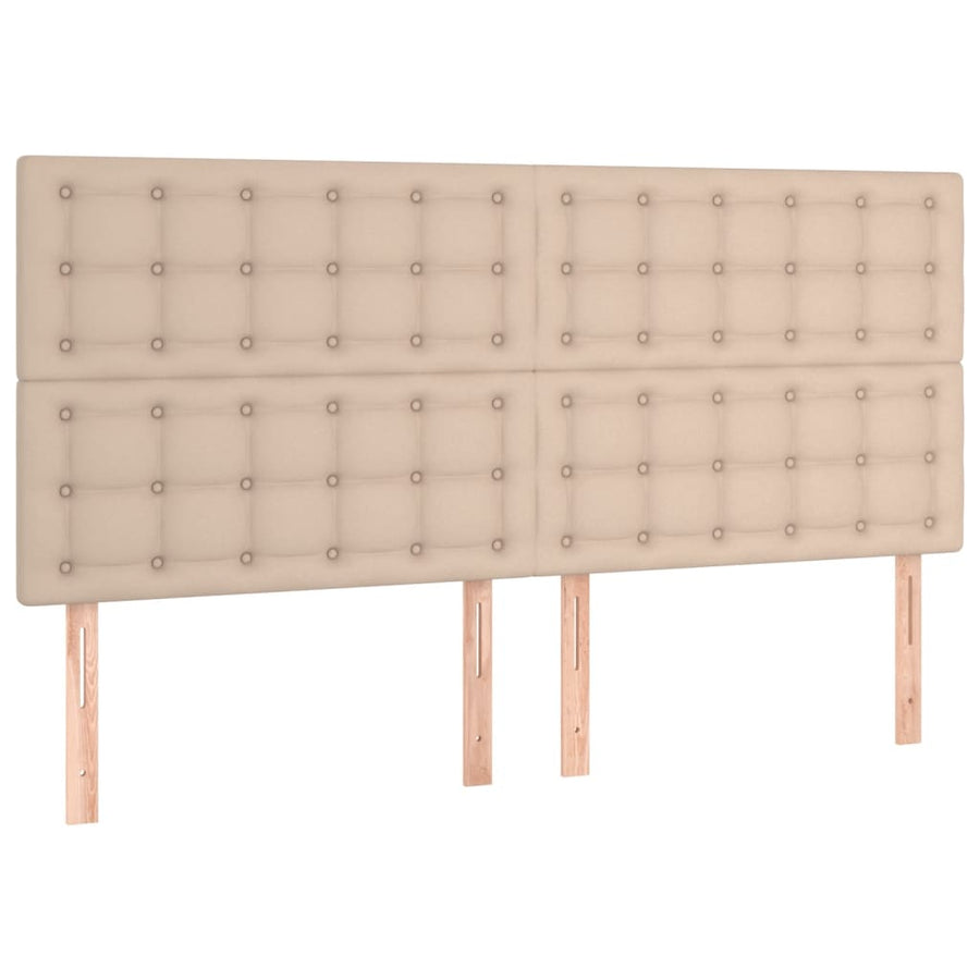 Boxspring met matras kunstleer cappuccinokleurig 180x200 cm