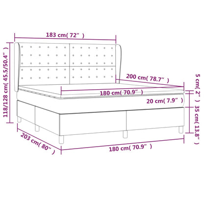Boxspring met matras kunstleer cappuccinokleurig 180x200 cm