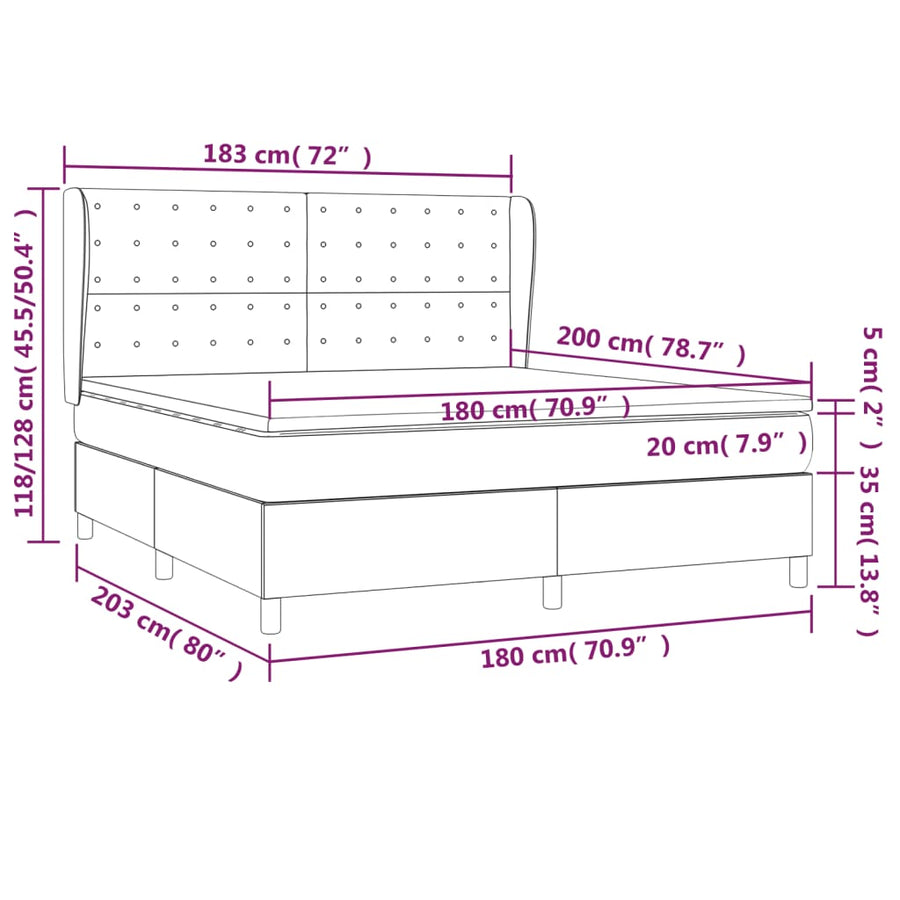 Boxspring met matras kunstleer cappuccinokleurig 180x200 cm