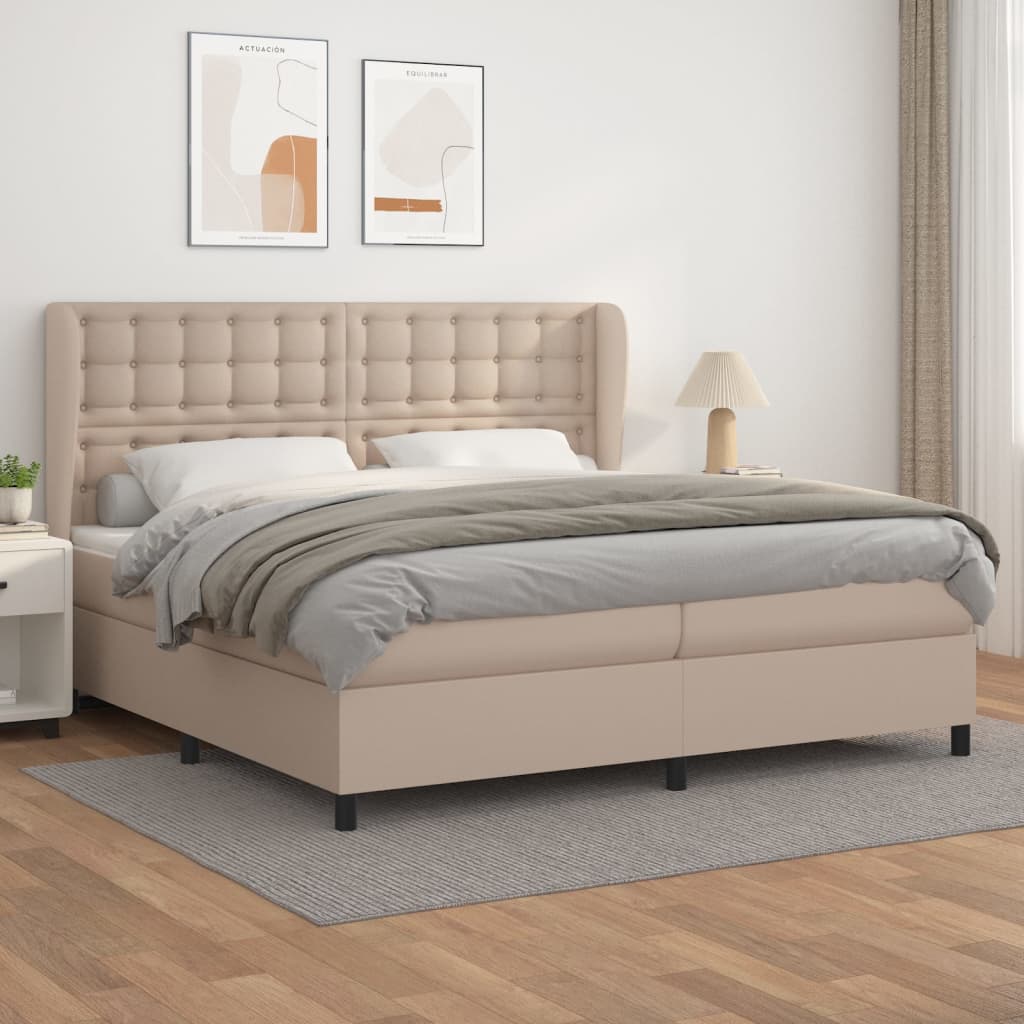 Boxspring Met Matras Kunstleer Kleurig 200 x 200 cm
