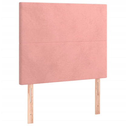 Boxspring Met Matras Fluweel Roze 80 x 200 cm Effen ontwerp