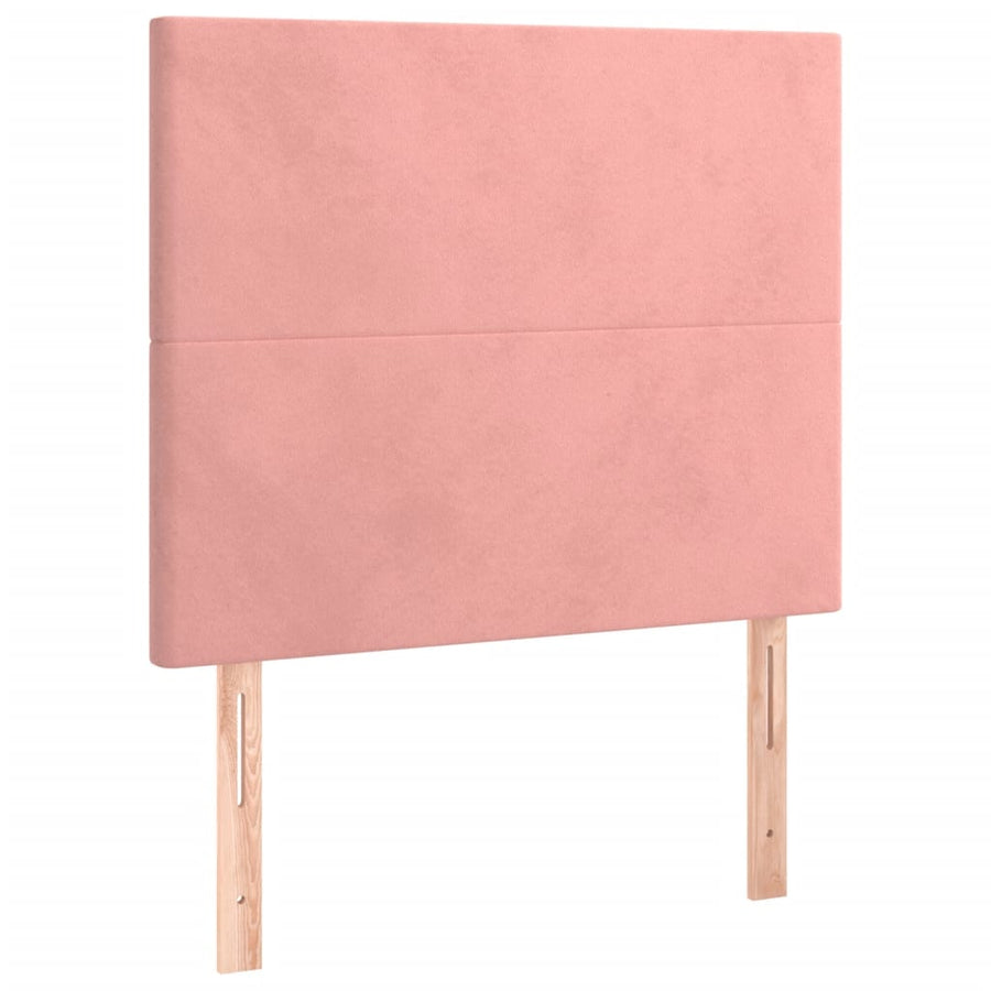 Boxspring Met Matras Fluweel Roze 80 x 200 cm Effen ontwerp