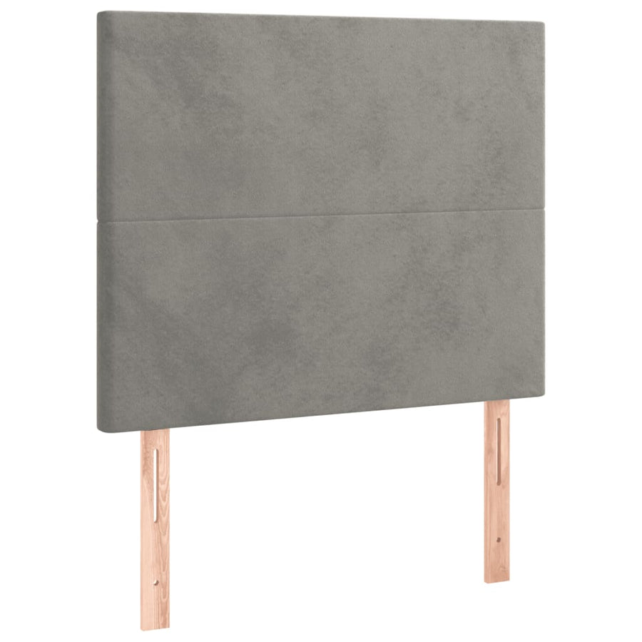 Boxspring Met Matras Fluweel Lichtgrijs 100 x 200 cm Effen ontwerp