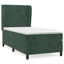 Boxspring met matras fluweel donkergroen 100x200 cm