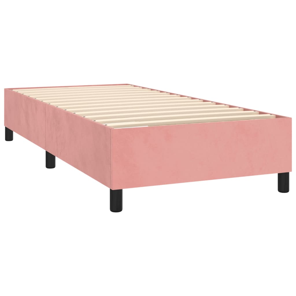 Boxspring Met Matras Fluweel Roze 100 x 200 cm Effen ontwerp