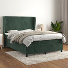 Boxspring met matras 140x190 cm donkergroen fluweel