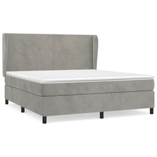 Boxspring Met Matras Fluweel Lichtgrijs 160 x 200 cm Effen ontwerp