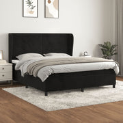 Boxspring met matras 160x200 cm zwart fluweel